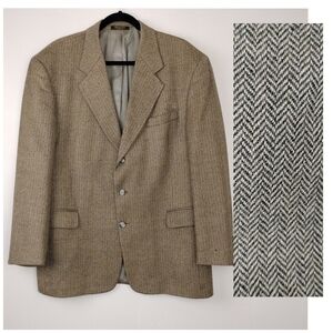 Gianfranco Ruffini 100% Lambswool Herringbone 3-Button Blazer Sz. 44R